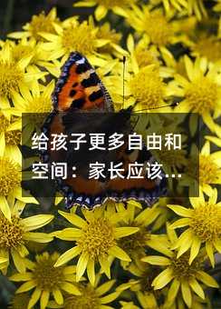 給孩子更多自由和空間:家長應該適當地放松對孩子的控制