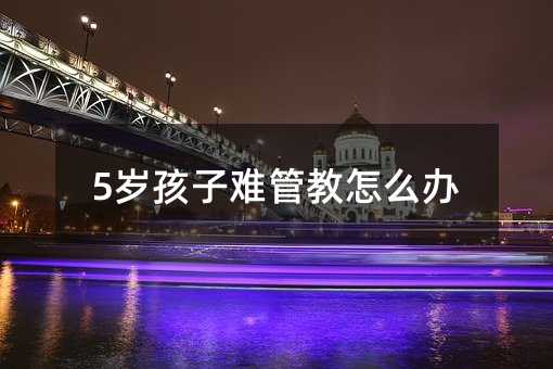 5歲孩子難管教怎么辦