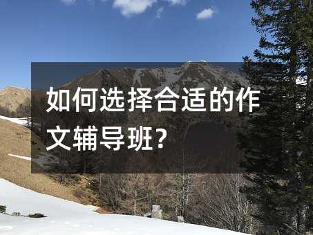 如何選擇合適的作文輔導班?