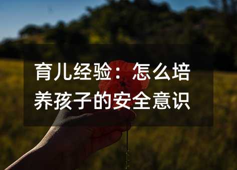 育兒經驗:怎么培養孩子的安全意識