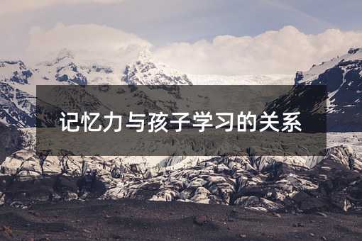 記憶力與孩子學習的關系