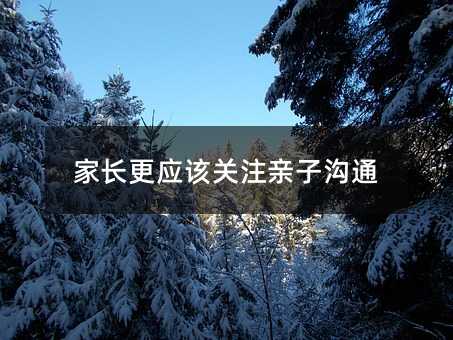 家長(zhǎng)更應(yīng)該關(guān)注親子溝通