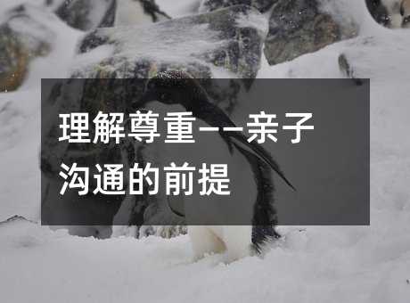 理解尊重——親子溝通的前提
