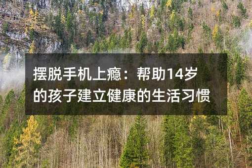 擺脫手機(jī)上癮:幫助14歲的孩子建立健康的生活習(xí)慣