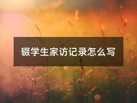 輟學(xué)生家訪記錄怎么寫(xiě)