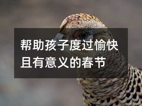 幫助孩子度過愉快且有意義的春節