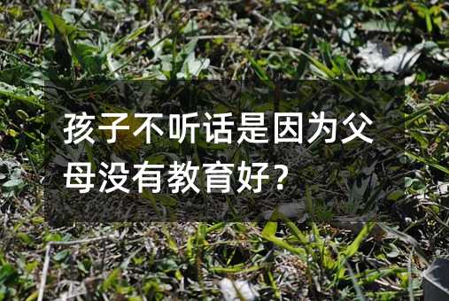 孩子不聽話是因為父母沒有教育好?