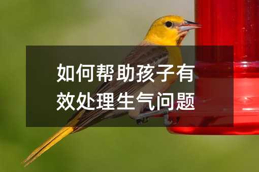 如何幫助孩子有效處理生氣問題