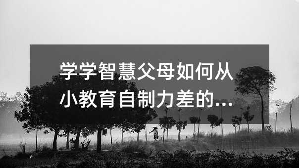 學(xué)學(xué)智慧父母如何從小教育自制力差的孩子