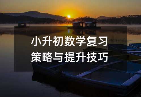小升初數學復習策略與提升技巧