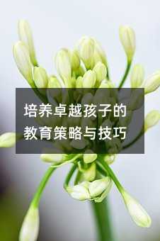 培養卓越孩子的教育策略與技巧