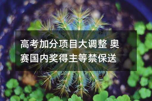 高考加分項目大調整 奧賽國內獎得主等禁保送