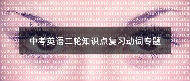 中考英語二輪知識點復習動詞專題