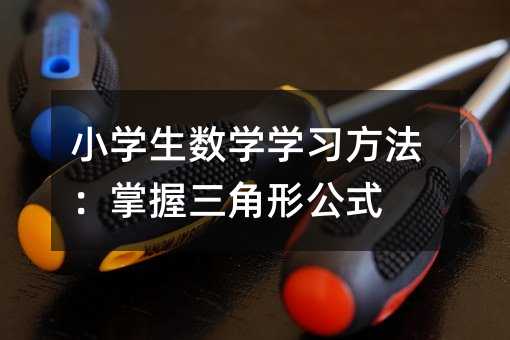 小學生數學學習方法:掌握三角形公式