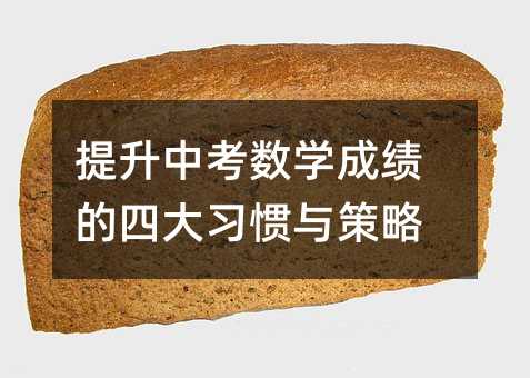 提升中考數(shù)學(xué)成績的四大習(xí)慣與策略