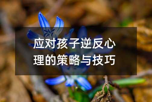 應對孩子逆反心理的策略與技巧