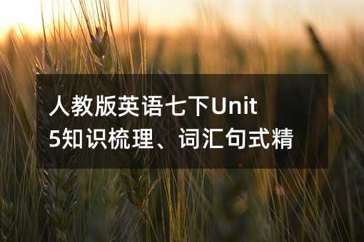 人教版英語七下Unit5知識梳理、詞匯句式精講