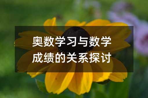 奧數(shù)學(xué)習(xí)與數(shù)學(xué)成績(jī)的關(guān)系探討