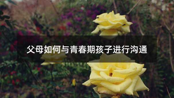 父母如何與青春期孩子進行溝通