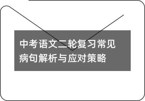 中考語文二輪復習常見病句解析與應對策略