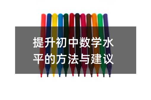 提升初中數學水平的方法與建議