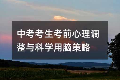 中考考生考前心理調(diào)整與科學(xué)用腦策略