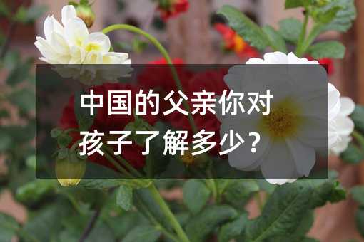 中國的父親你對孩子了解多少?