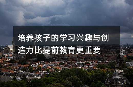 培養孩子的學習興趣與創造力比提前教育更重要