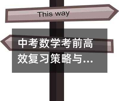中考數(shù)學(xué)考前高效復(fù)習(xí)策略與建議
