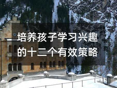 培養孩子學習興趣的十二個有效策略