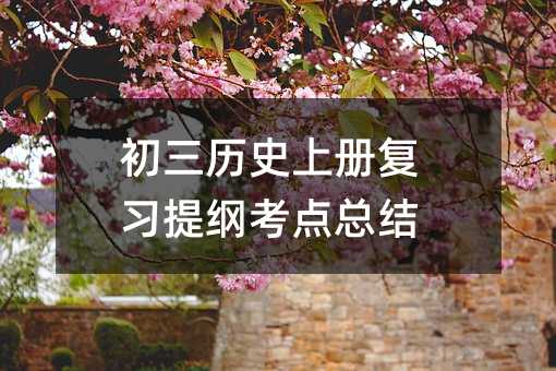 初三歷史上冊復(fù)習(xí)提綱考點總結(jié)