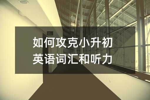 如何攻克小升初英語詞匯和聽力