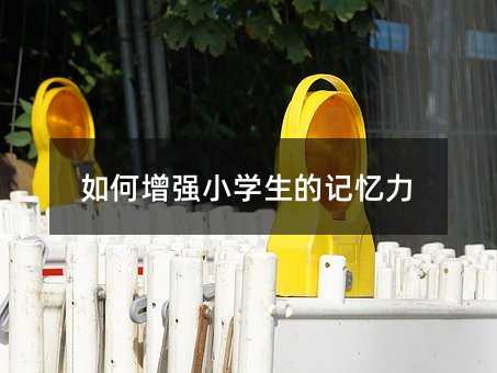 如何增強小學生的記憶力