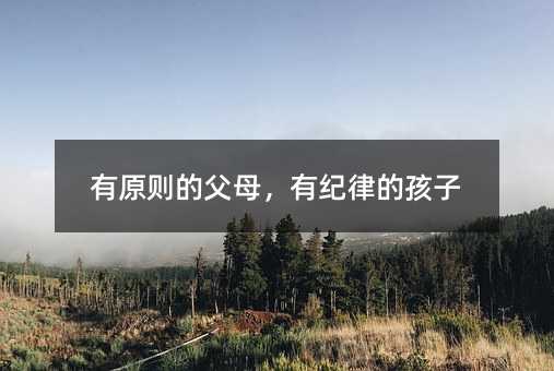 有原則的父母,有紀律的孩子