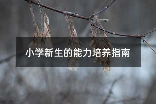小學新生的能力培養指南