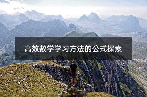 高效數(shù)學學習方法的公式探索