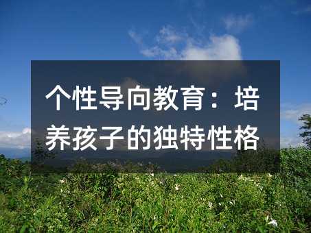 個性導向教育:培養孩子的獨特性格