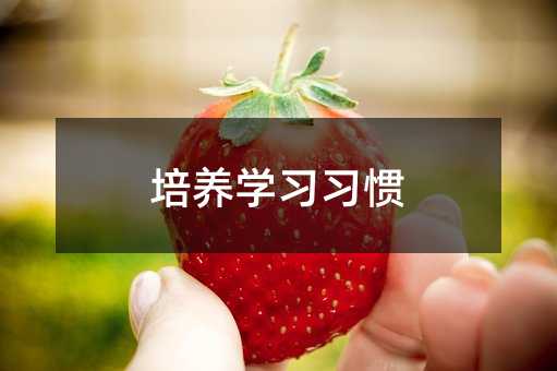 培養學習習慣