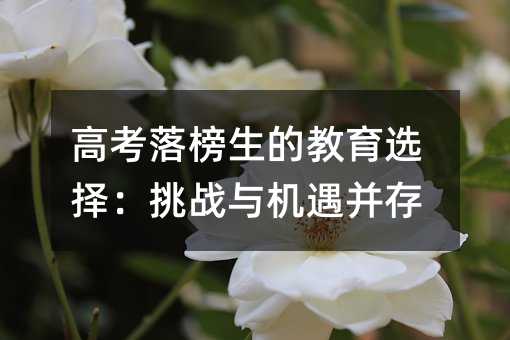 高考落榜生的教育選擇:挑戰與機遇并存