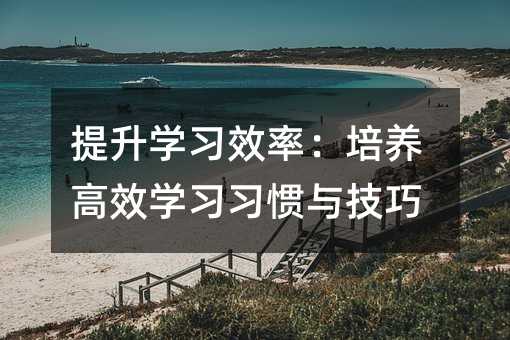 提升學習效率:培養高效學習習慣與技巧