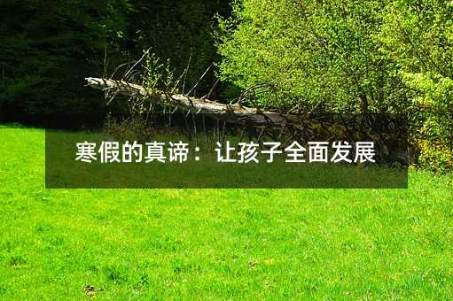 寒假的真諦:讓孩子全面發展