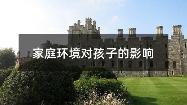 家庭環(huán)境對孩子的影響
