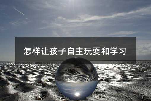 怎樣讓孩子自主玩耍和學習
