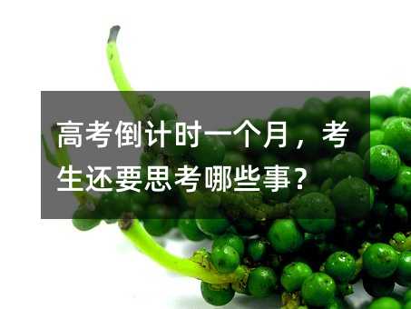 高考倒計時一個月,考生還要思考哪些事?