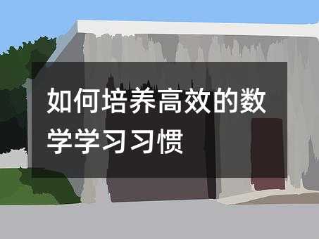 如何培養(yǎng)高效的數(shù)學學習習慣
