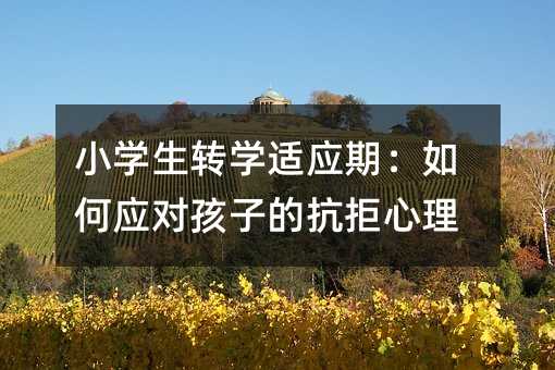 小學生轉學適應期:如何應對孩子的抗拒心理
