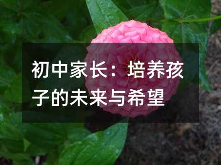 初中家長:培養孩子的未來與希望