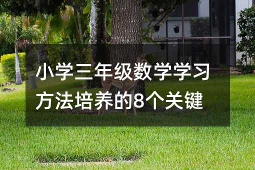 小學三年級數學學習方法培養的8個關鍵