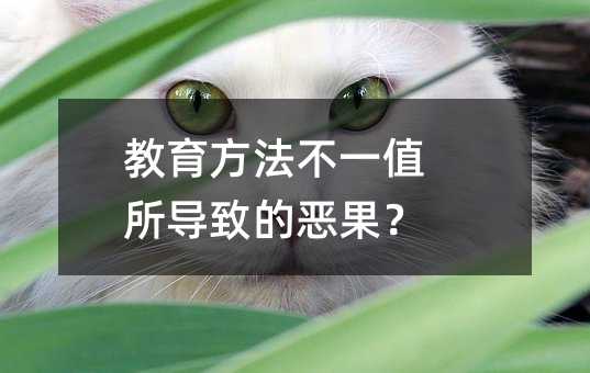 教育方法不一值所導致的惡果?