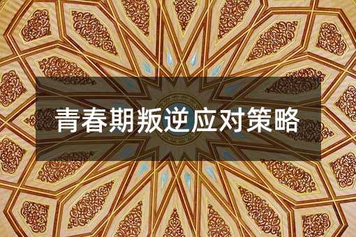 青春期叛逆應對策略
